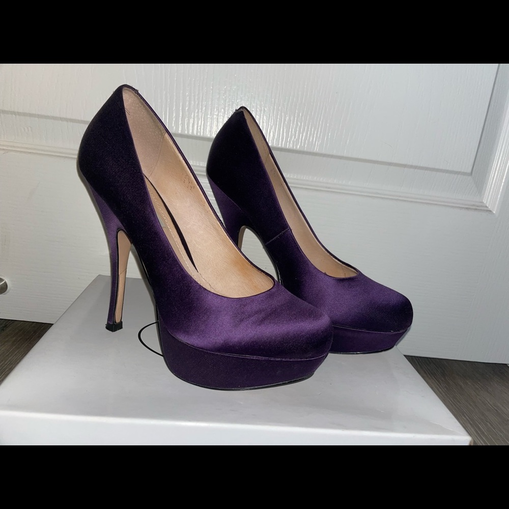 Purple Satin Heels